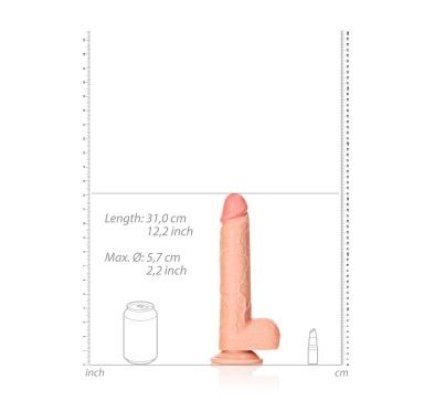 Straight Realistic Dildo  Balls  Suction Cup - 11""/ 28 cm